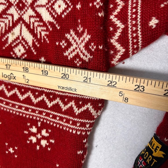 Dale of Norway US Olympic Collection Red Wool Nordic Snowflake Quarter Zip Small - Picture 6 of 16